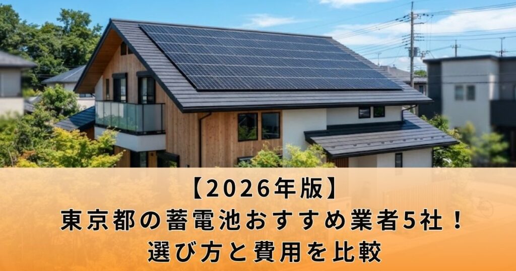 【2026年版】東京都の蓄電池おすすめ業者5社!選び方と費用を比較